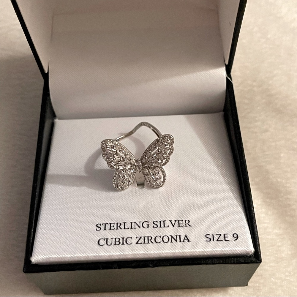 Macy’s brand sterling silver butterfly ring